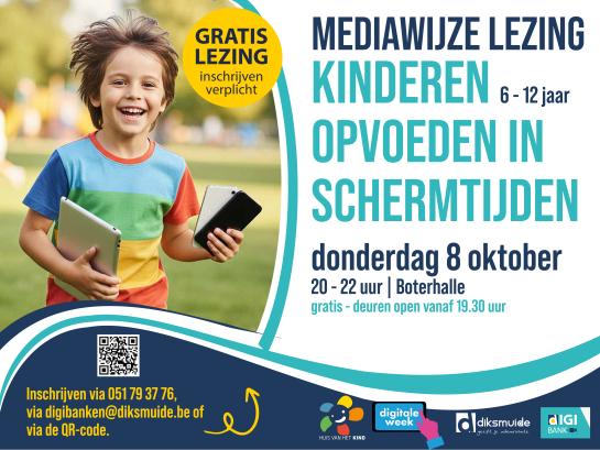 Affiche kinderen opvoeden in schermtijden